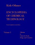 Encyclopedia Of Chemical Technology Volume 5 Chlorine to Colors for Foods Drugs and Cosmetics