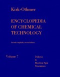 Encyclopedia Of Chemical Technology Volume 7 Dialysis to Electron Spin Resonance