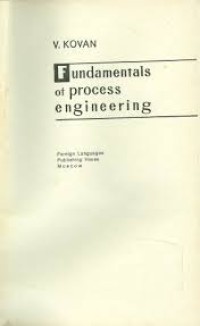 Image of Fundamentals of Process Engineering