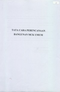 Image of SNI: Tata Cara Perencanaan Bangunan MCK Umum