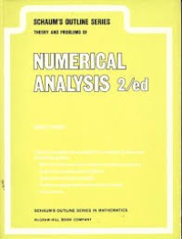 Image of Schaum's outline of theory and problems of  Numerical Analysis Ed-2