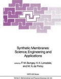 Synthetic membranes: science, engineering, and applications