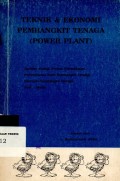 Teknik dan Ekonomi Pembangkit Tenaga (Power Plant)