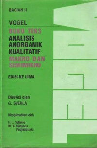 Image of Vogel Buku Tes Analisis Anorganik Kualitatif Makro dan Semimakro Ed-5 Bagian 2